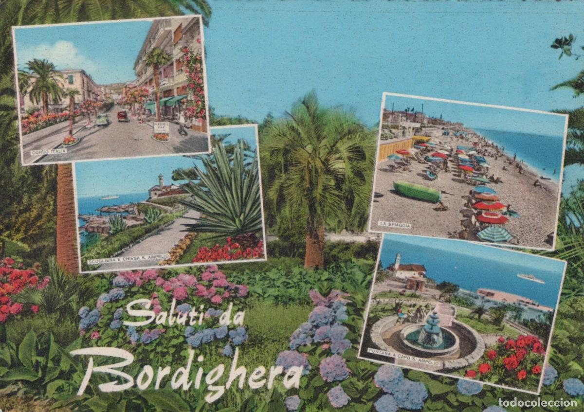 Postcards: Italy Bordighera Corso Italia Beach and Gardens Lot 1088 *YAN801