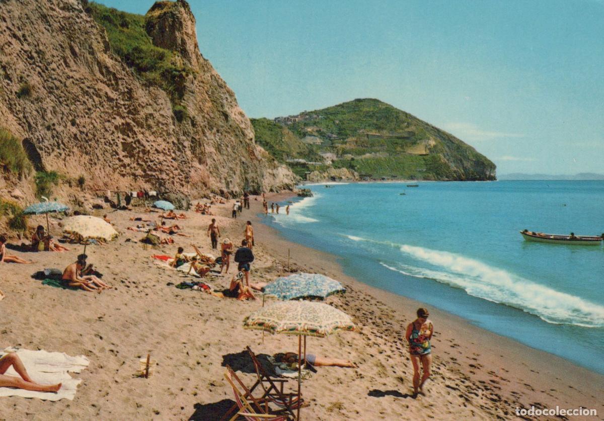 Postcards: Italy Ischia Maronti Beach People Sunbathing Rocky Coastline 1970s *YAN806