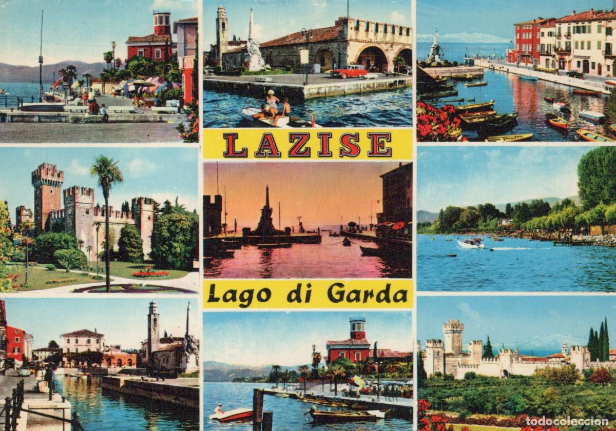 Postcards: Italy Lazise Lago DI Garda Multi View With Castle Harbor and Lake *YAN827