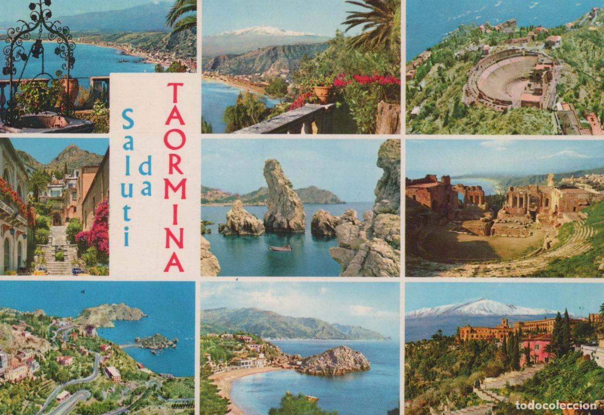 Postcards: Italy Taormina Sicily Multi View Landscape Architecture Ancient Theatre *YAN842