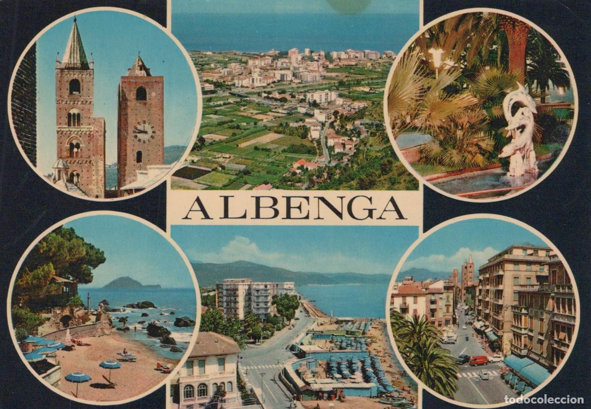 Postales: Italy Albenga Coastal Town Architecture Beach View Vintage *YAN871