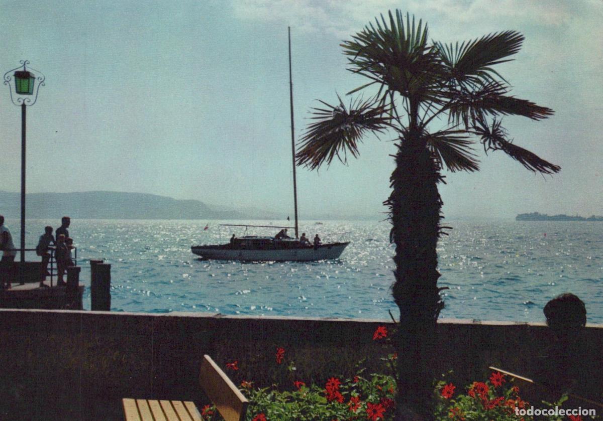 Postales: Italy Gardone Riviera Lake Garda Sunset Sailboat Palm Tree *YAN958