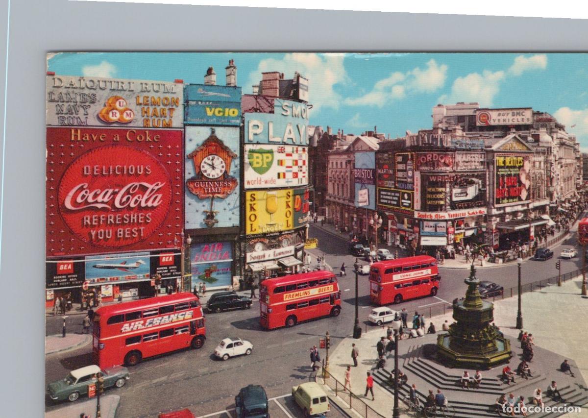 Postales: United Kingdom London Piccadilly Circus Red Double Decker Buses *YAN988