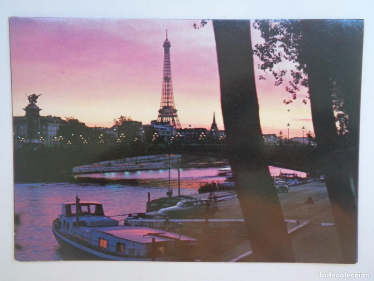 Postkarten: POSTAL DE PARIS ( FRANCIA ): PUESTA DE SOL EN EL SENA