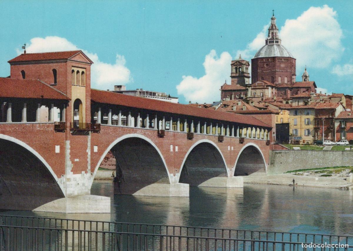 Cartes Postales: Italy Pavia Covered Bridge Ponte Coperto Duomo Cathedral Unposted *YAP003