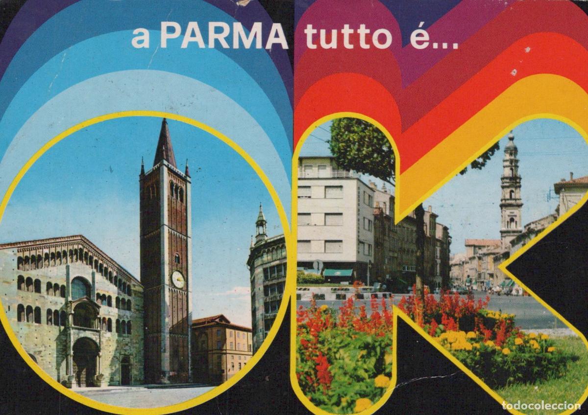Cartes Postales: Italy Parma Cathedral Bell Tower and City Street View *YAP008