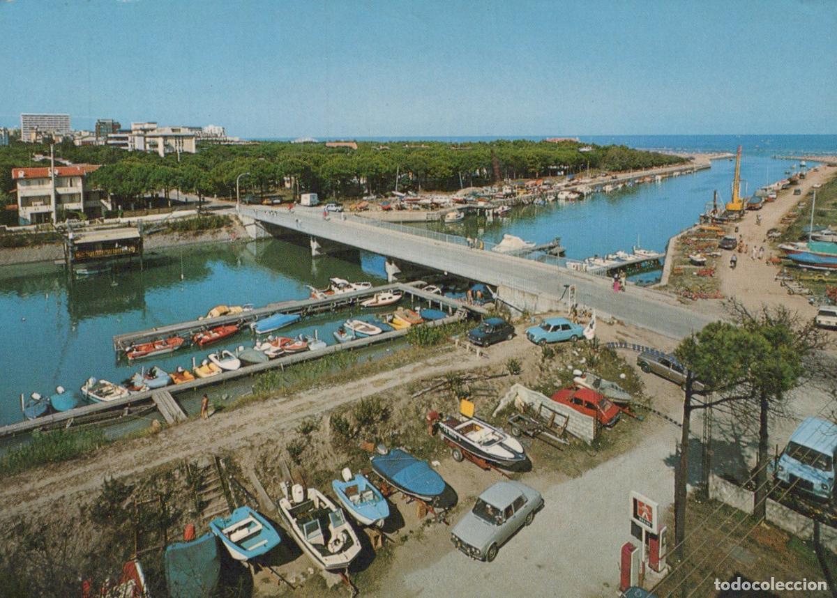Postkarten: Italy Lido Degli Estensi Panorama General View Boats Bridge Canal Sea *YAP016