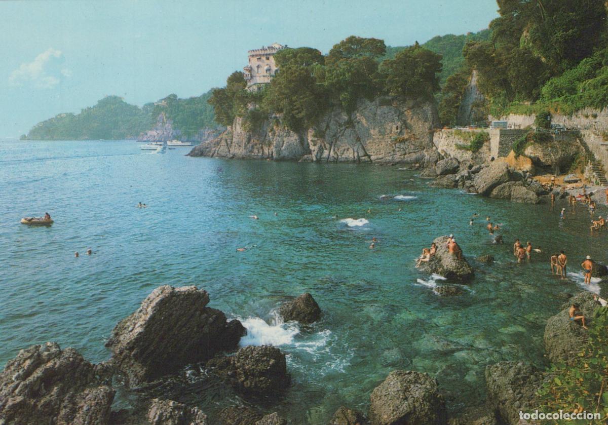 Postkarten: Italy Paraggi GE Scogliera Coastal Cliff Beach With Swimmers Unposted *YAP021