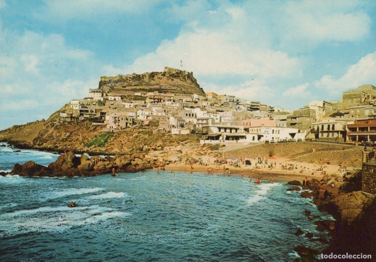 Postcards: Italy Castelsardo Sardinia General View Coastal Town Beach Unposted *YAP082