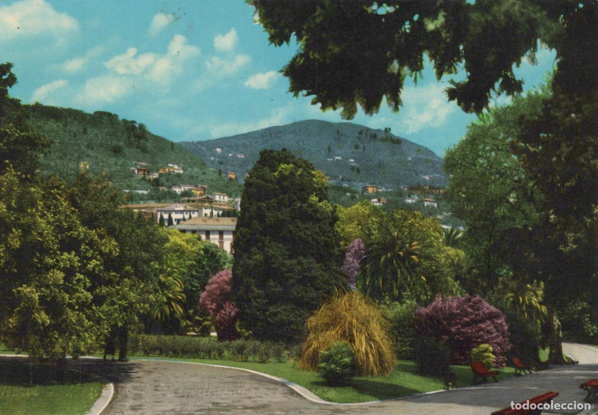 Cartes Postales: Italy Nervi Scenic Park With Lush Trees and Distant Hillside Village *YAP102