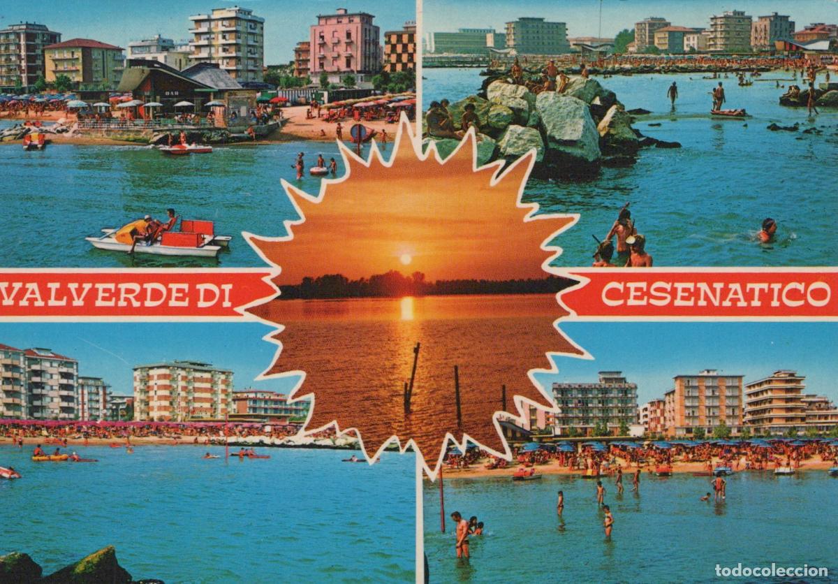 Cartes Postales: Italy Cesenatico Valverde DI Beachfront Buildings Sunset People Swimming *YAP127