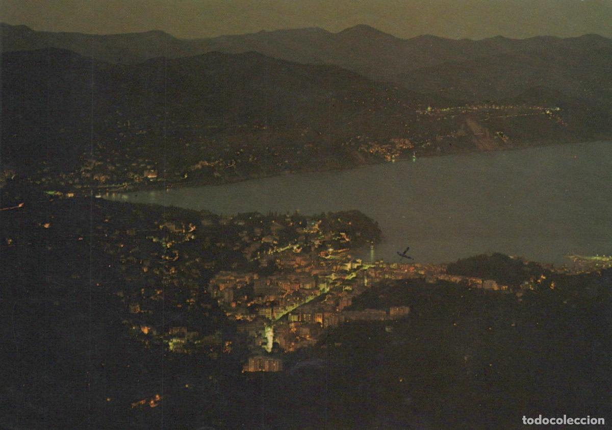 Cartes Postales: Italy Santa Margherita Ligure Panoramic Night View of Coastal Town *YAP129