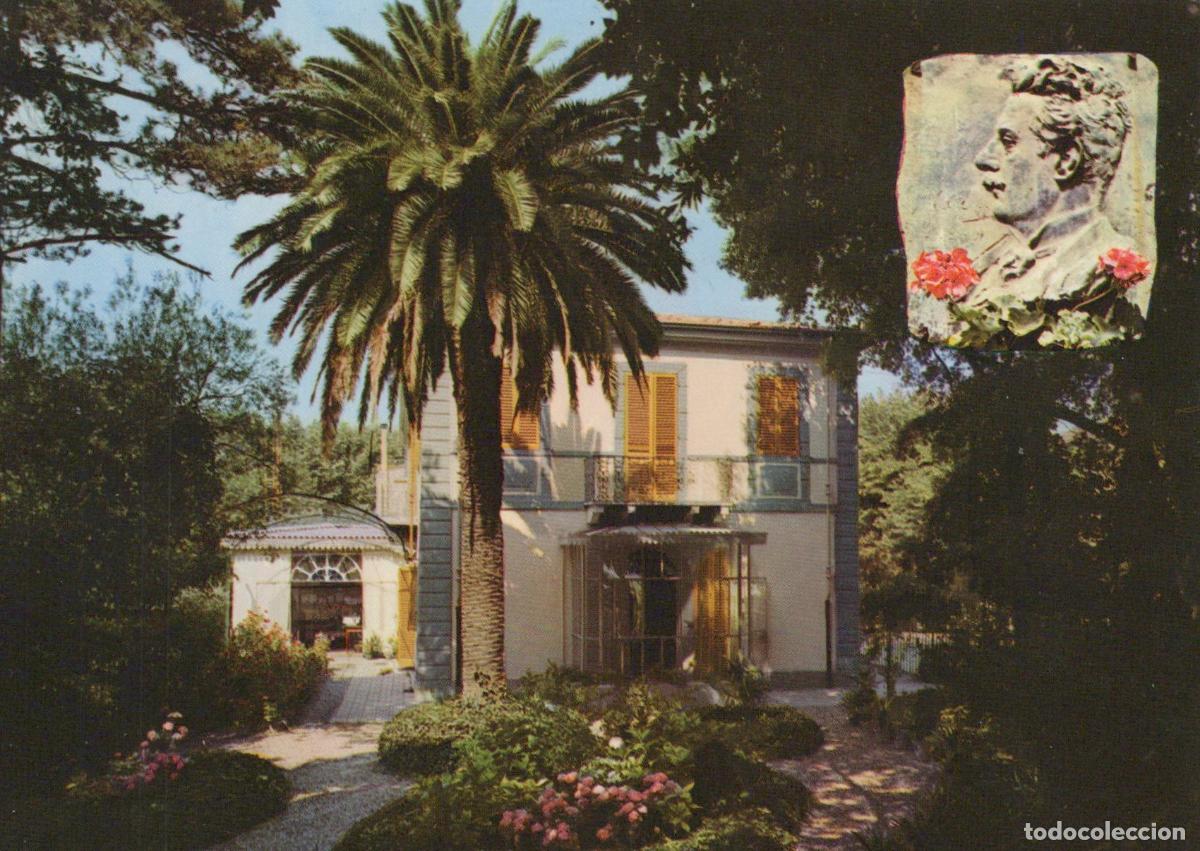 Cartes Postales: Italy Torre del Lago Villa Puccini With Palm Tree and Bust Unposted *YAP095