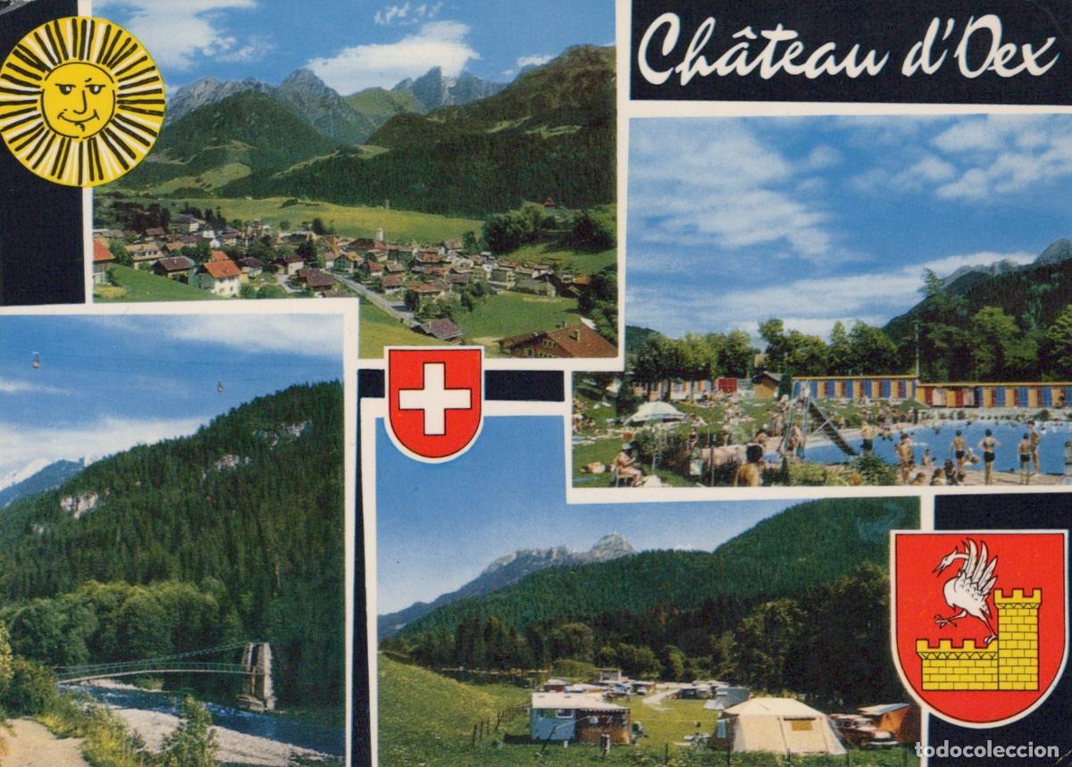 Cartes Postales: Switzerland Ch&acirc;teau D Oex Multi View With Village Pool Mountains *YAP096