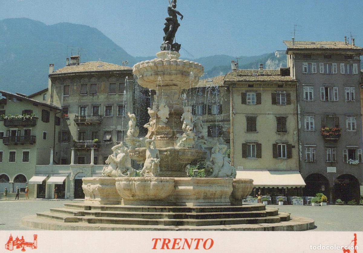 Cartes Postales: Italy Trento Neptune Fountain Baroque Sculpture City Square Unposted *YAP169