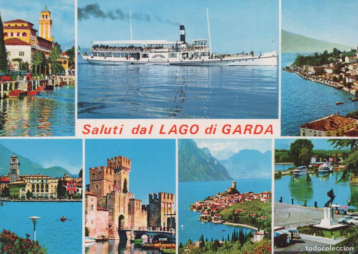 Cartes Postales: Italy Lake Garda Multi View Steamboat Castle Town Landscape Unposted *YAP115
