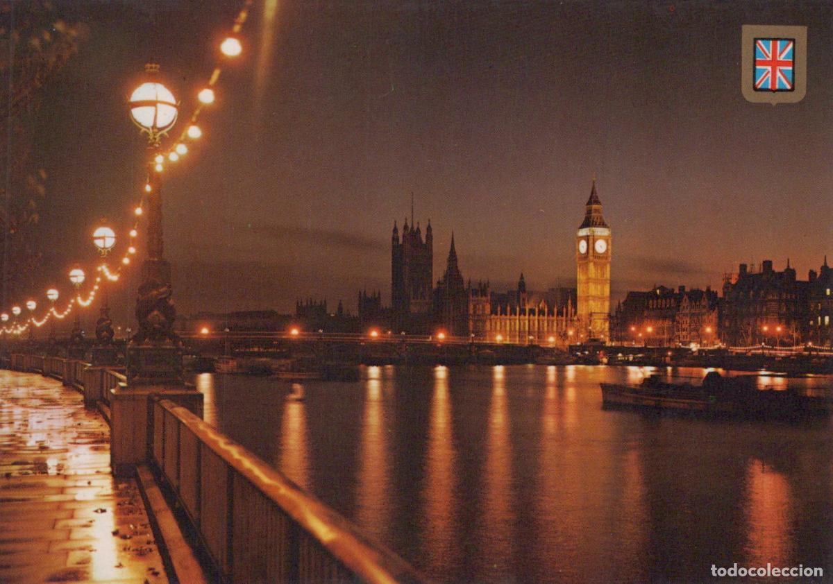 Postcards: United Kingdom London Houses of Parliament Big Ben Thames River Unposted *YAP133