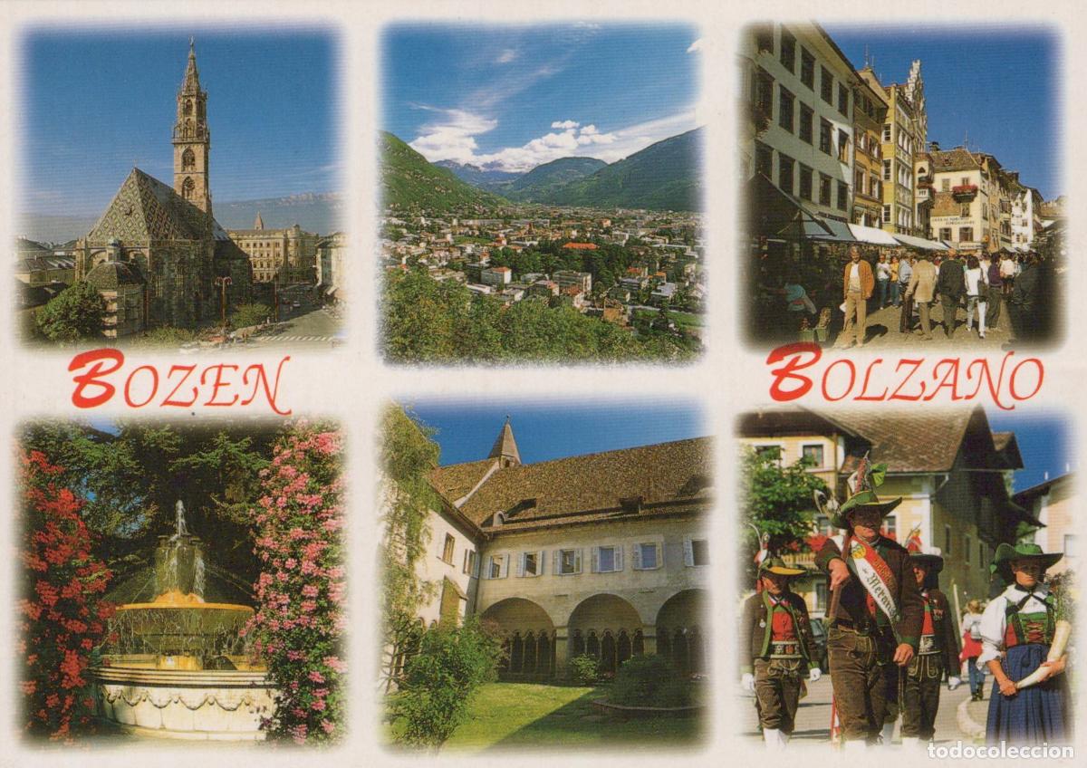 Postcards: Italy Bolzano Multi View Cityscape Cathedral Fountain Unposted *YAP155