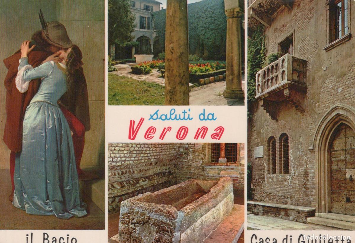 Postcards: Italy Verona Collage IL Bacio Juliet S House Courtyard Ancient Unposted *YAP151