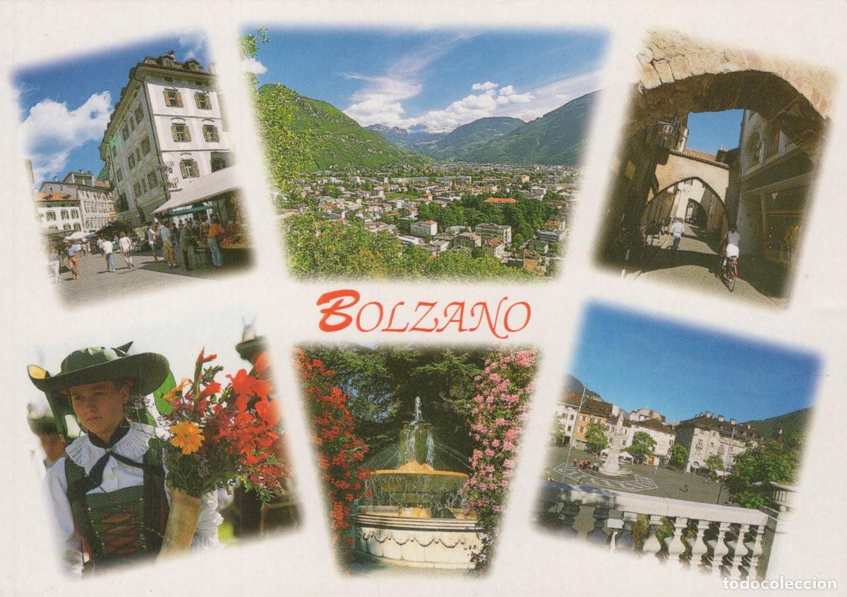 Postcards: Italy Bolzano Multi View Cityscape Architecture People Fountain Unposted *YAP156