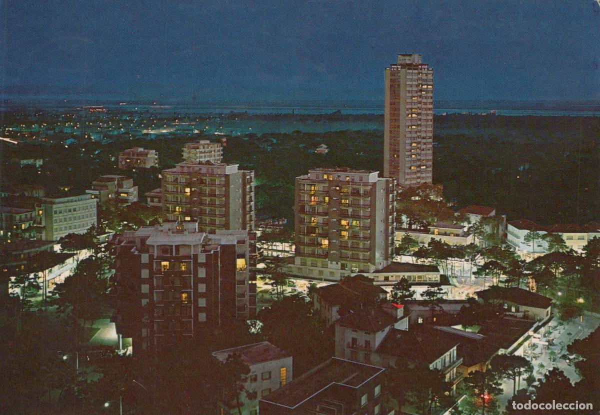 Postcards: Italy Milano Marittima Nightly Panorama Coastal Cityscape With Buildings *YAP259