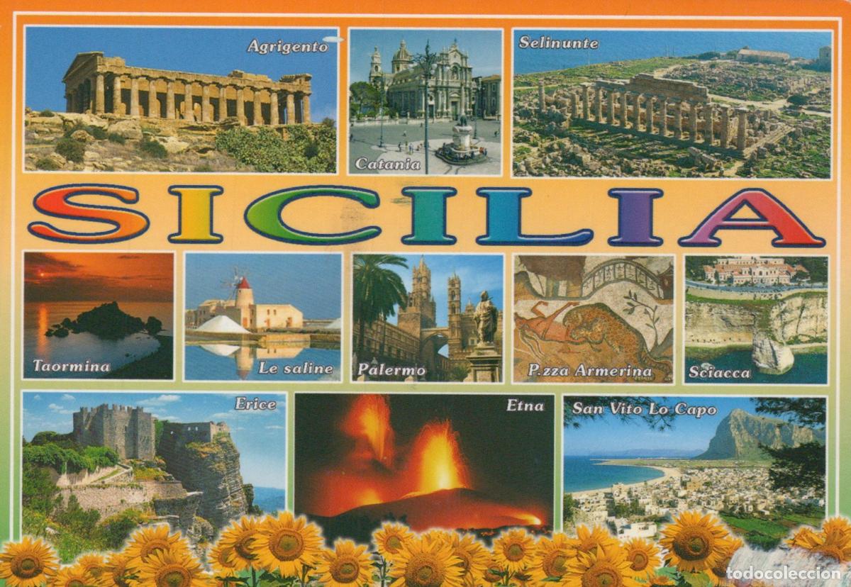 Cartes Postales: Italy Agrigento Sicily Multi View Catania Selinunte Taormina le Saline *YAP272