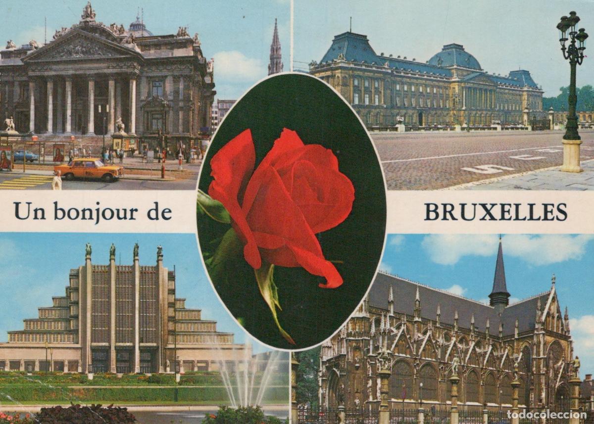 Cartes Postales: Belgium Brussels Multi View With Grand Place Palace and Rose Unposted *YAP188