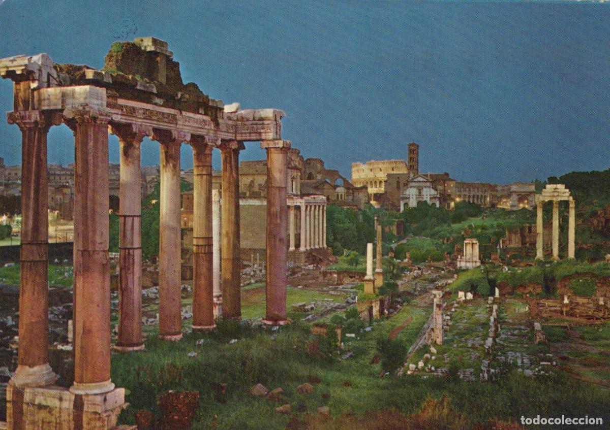 Cartes Postales: Italy Rome Roman Forum Ancient Ruins Columns Colosseum View *YAP297