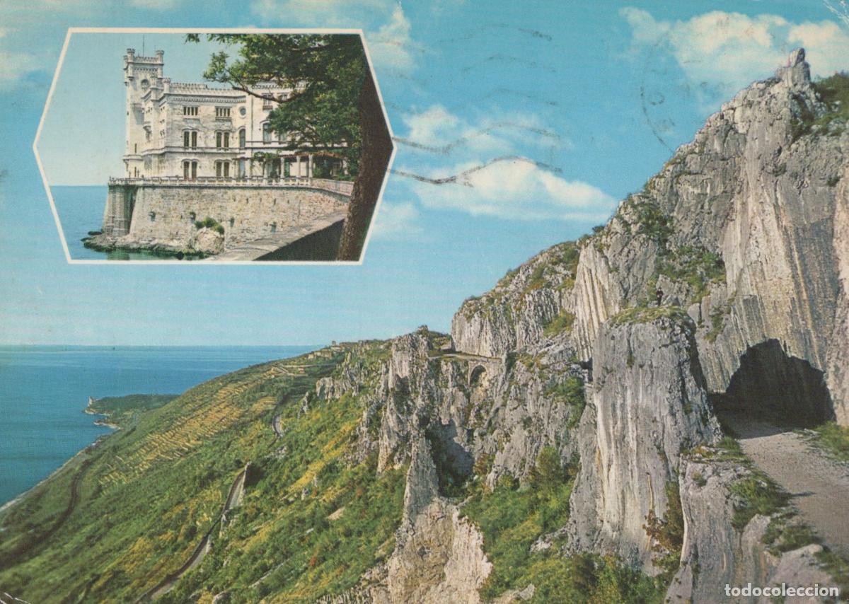 Cartes Postales: Italy Trieste Miramare Castle and Strada Napoleonica Coastal Road *YAP304