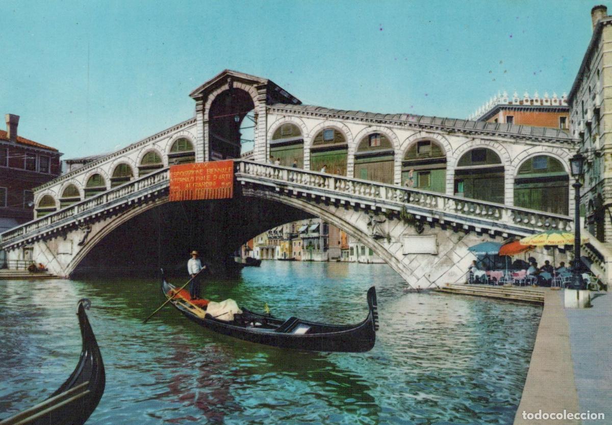Cartes Postales: Italy Venice Rialto Bridge Grand Canal Gondola Boats Architecture *YAP210