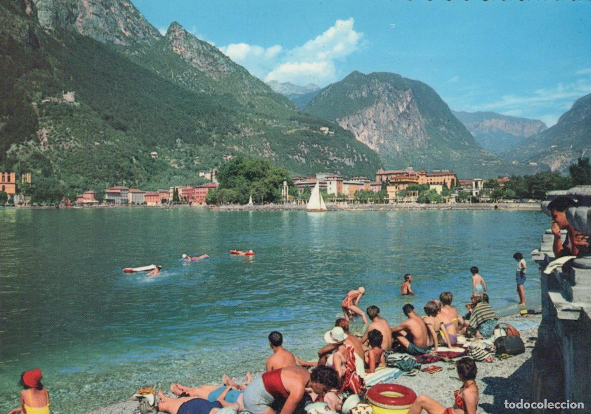 Postales: Italy Riva del Garda Lake Beach Scene With Swimmers and Unposted *YAP223