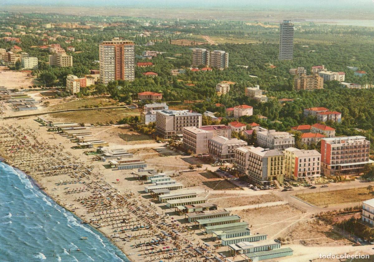 Postcards: Italy Milano Marittima Panoramic View of Beach Hotels and Cityscape *YAP345
