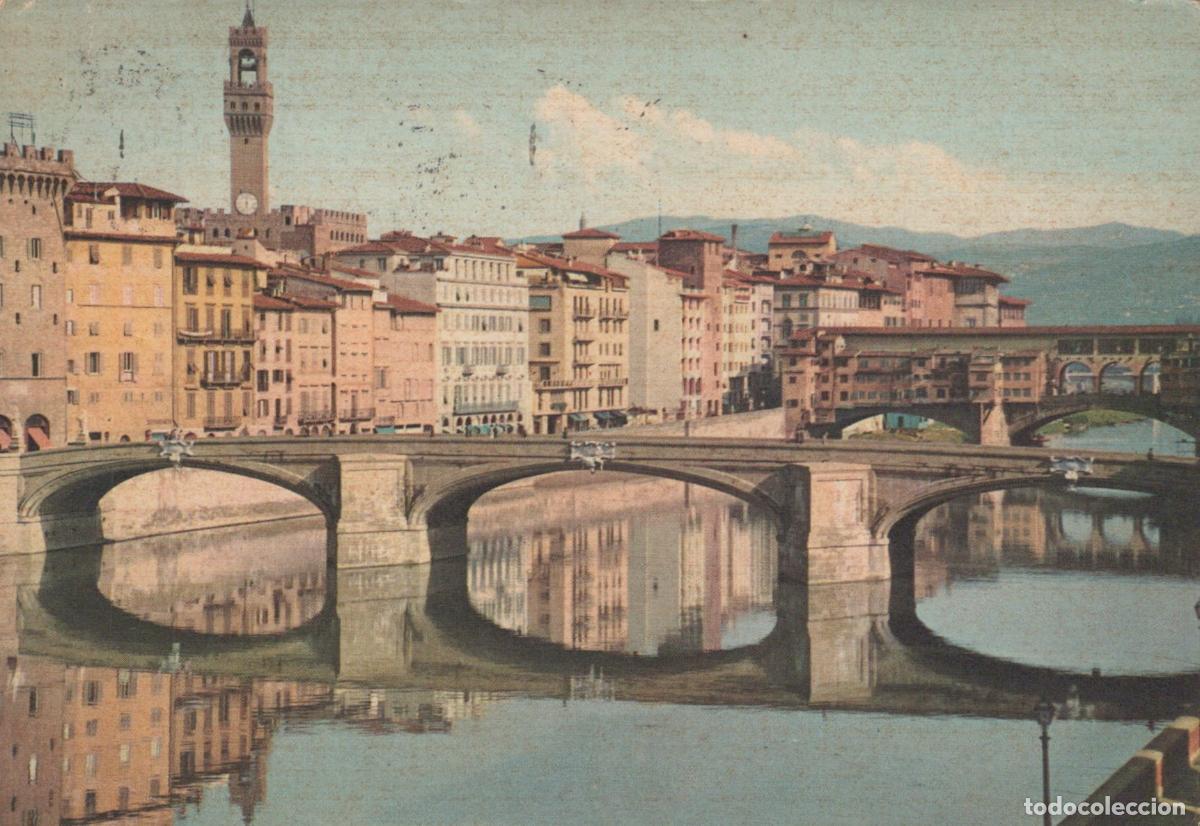 Postcards: Italy Florence Ponte Santa Trinita Bridge Arno River Cityscape View *YAP231