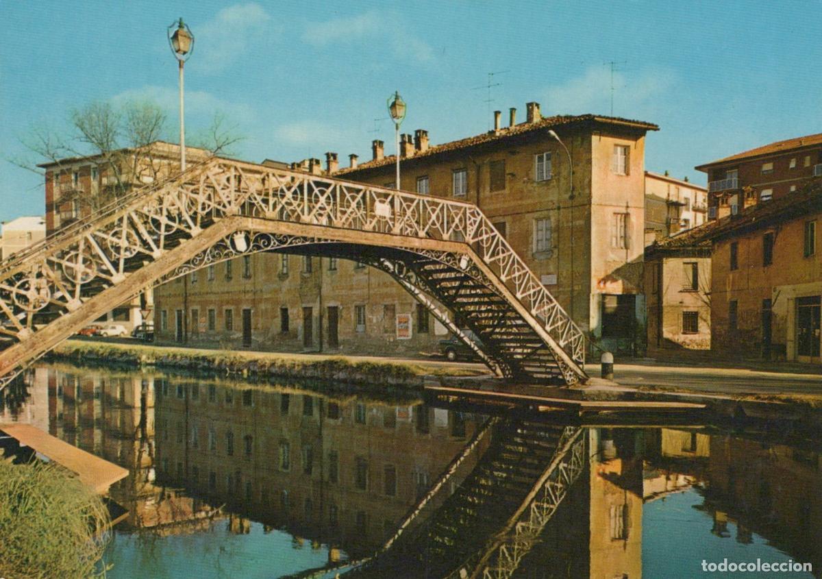 Postcards: Italy Pavia Naviglio Pavese Canal Road Bridge *YAP235