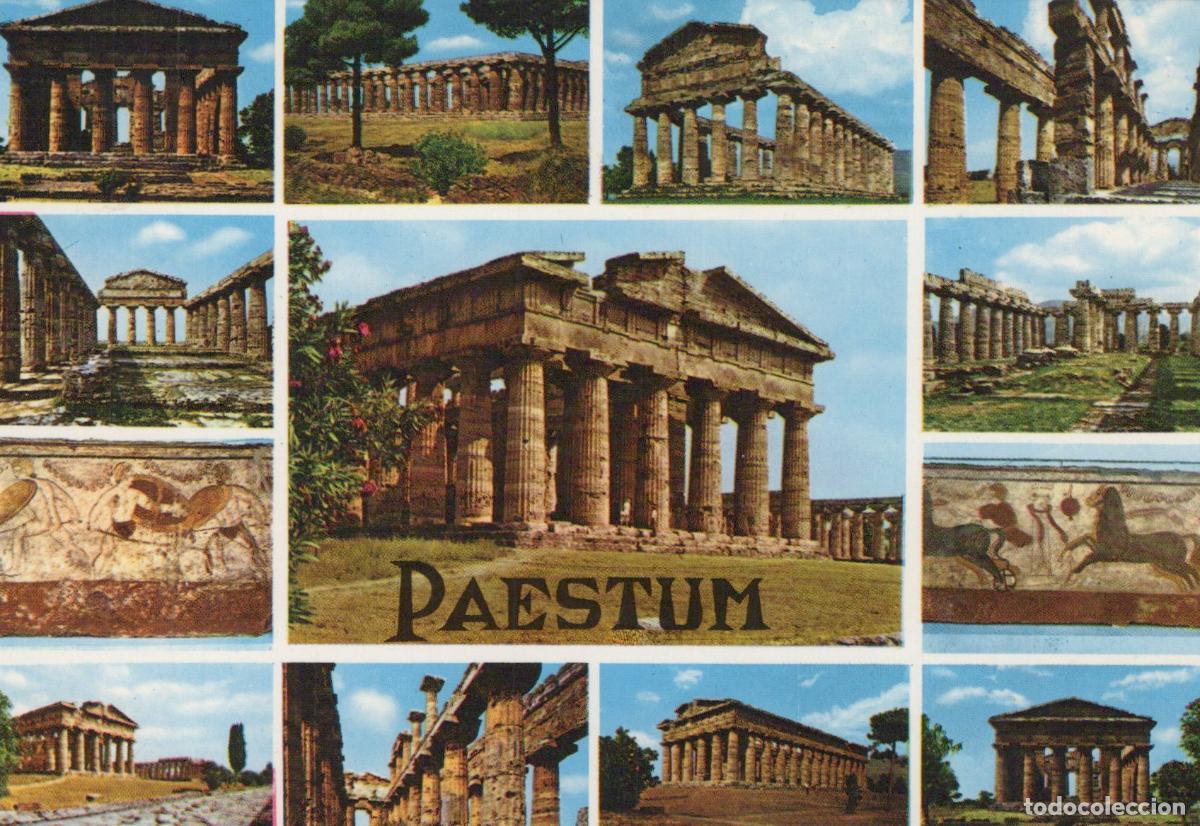 Postcards: Italy Paestum Ancient Greek Temples Frescoes Multi View *YAP233