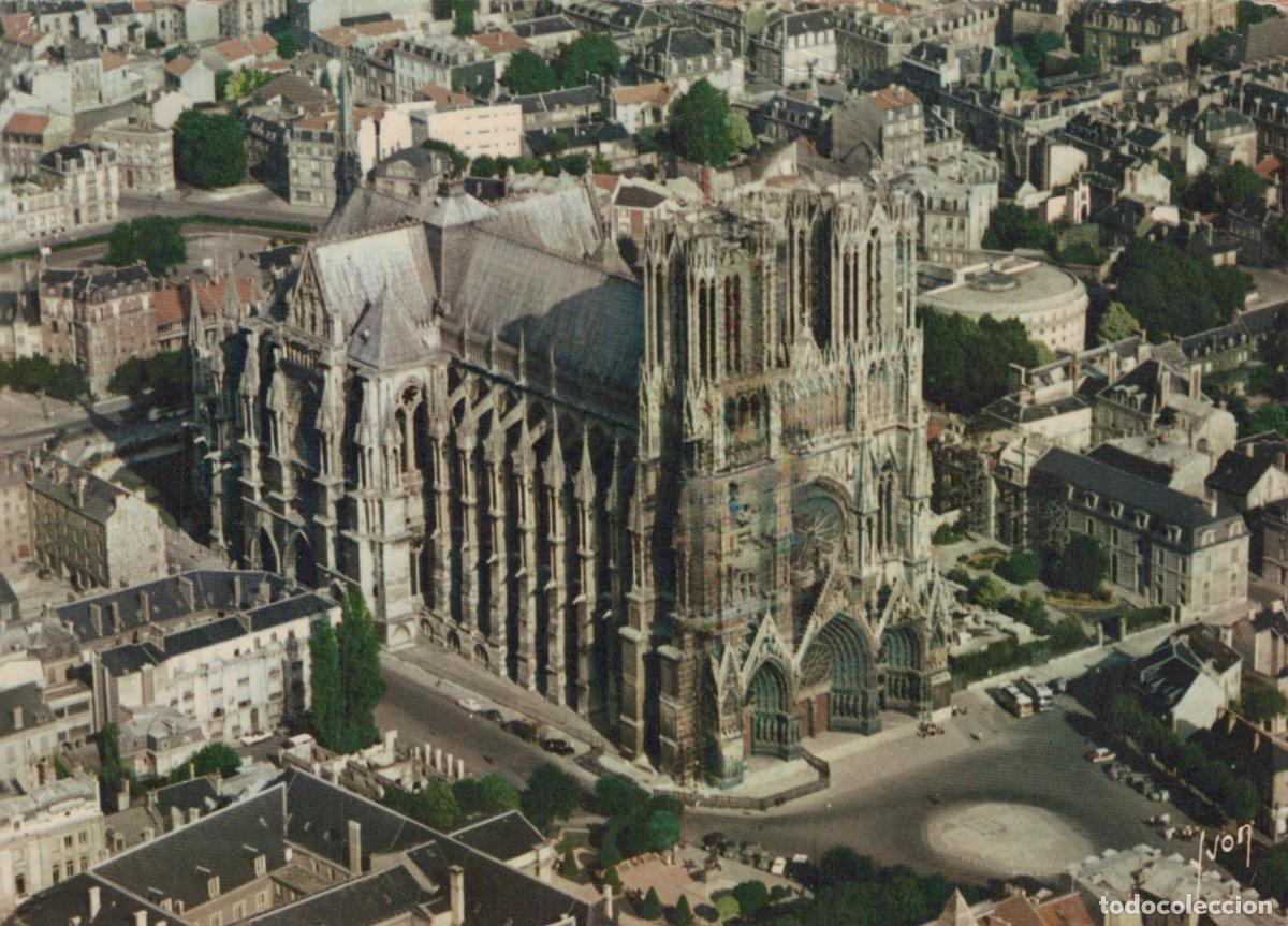 Postcards: France Reims Cathedral Aerial View Historic Gothic Architecture *YAP240