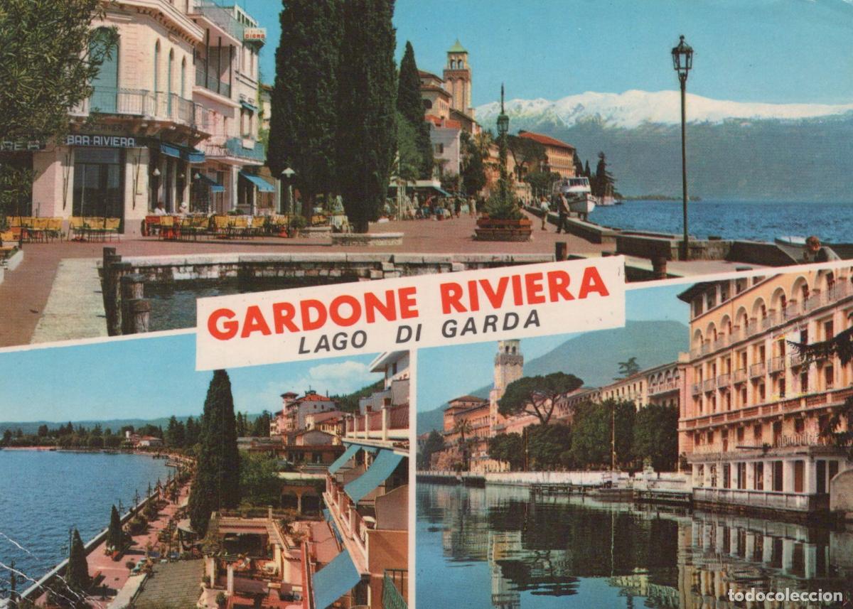 Postcards: Italy Gardone Riviera Lake Garda Multi View Waterfront Buildings *YAP380