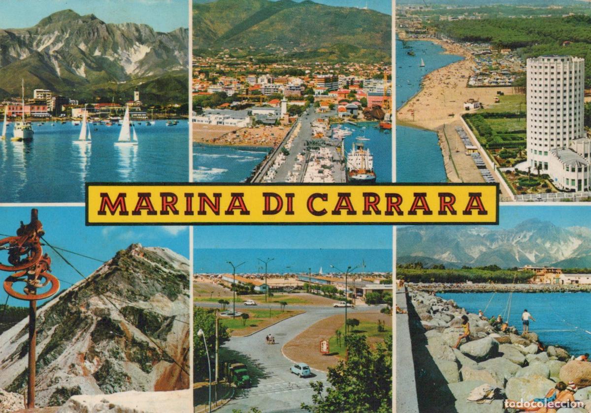 Cartes Postales: Italy Marina DI Carrara Multi View Harbor Beach Mountains Fishing 1972 *YAP398