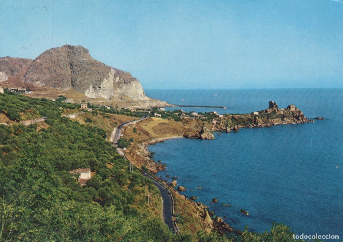 Cartes Postales: Italy Cefalu Sicily Coastal Road and Rocky Shoreline With Mediterranean *YAP425