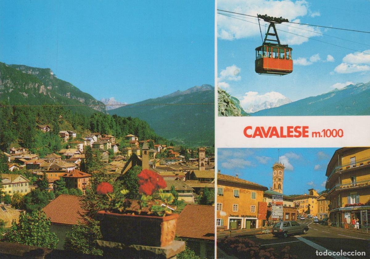 Postais: Italy Cavalese M 1000 Mountain Village Cable Car Street Scene *YAP465