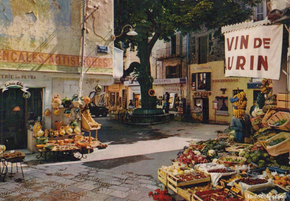 Cartoline: France Vence La Place du Peyra Bustling Market Scene With Fresh Produce *YAP483