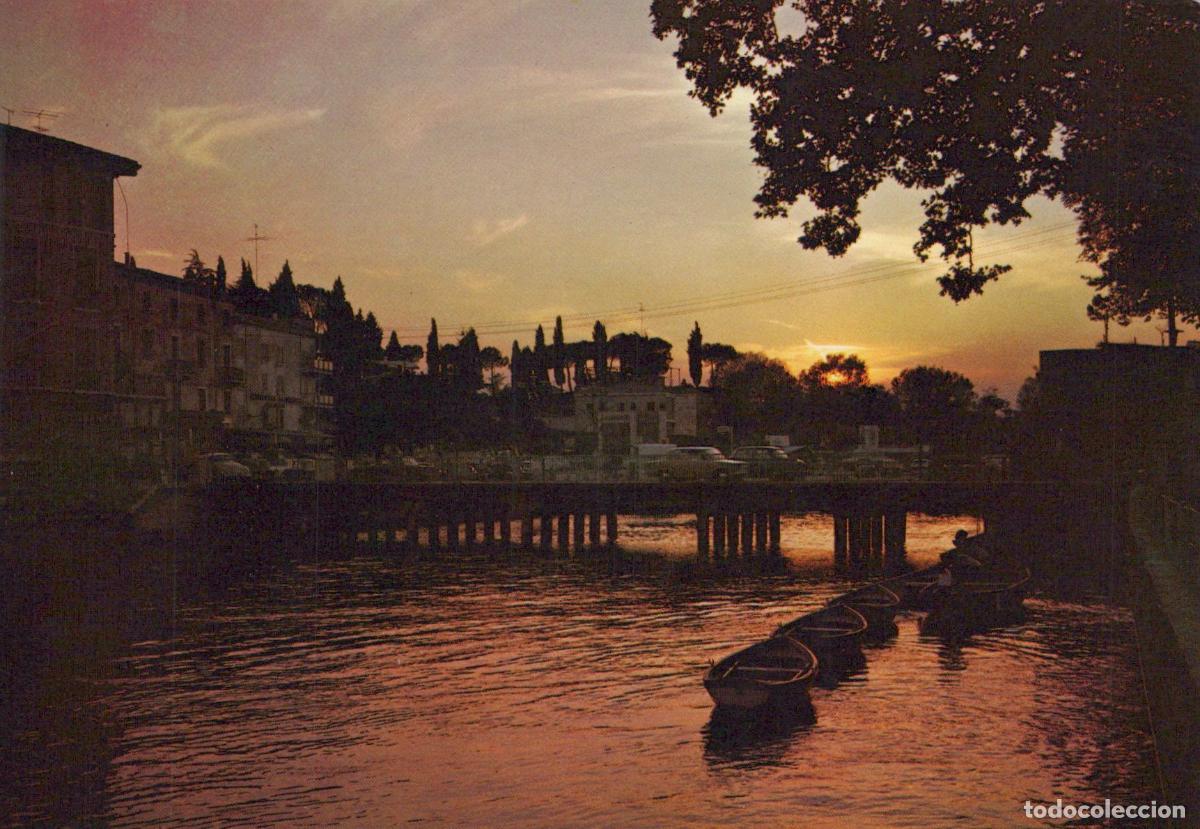 Postais: Italy Peschiera del Garda Sunset Over Canal With Boats and Unposted *YAP503