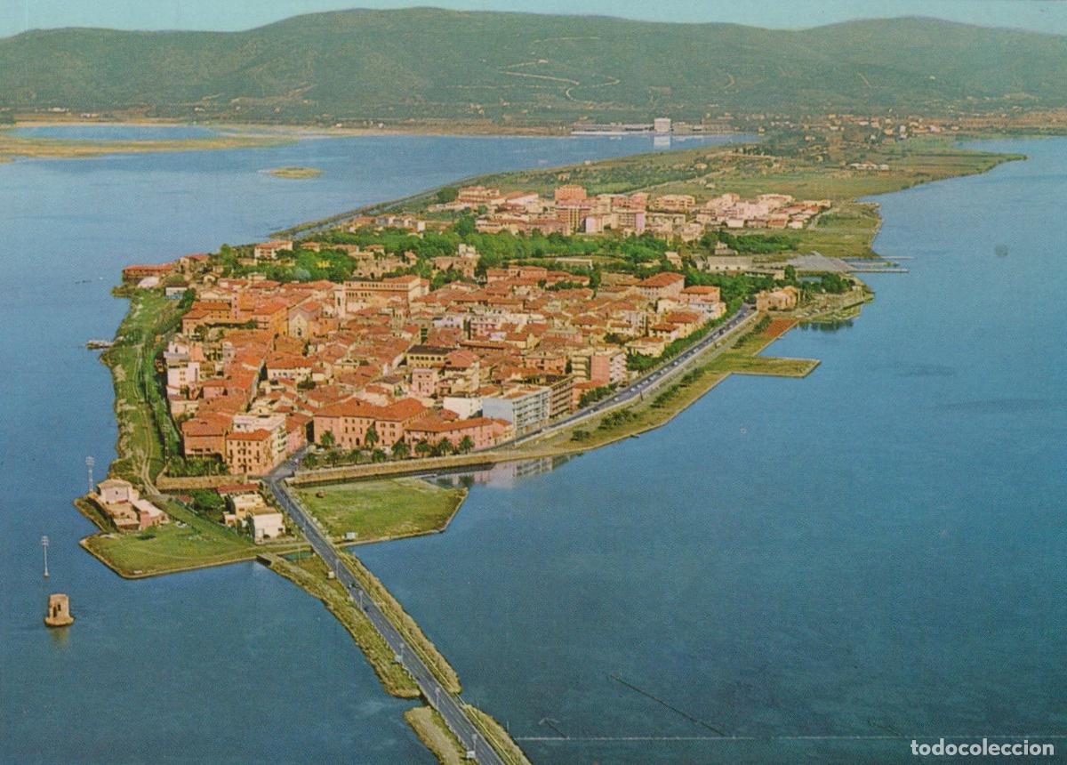 Postais: Italy Orbetello Aerial Panorama of Town On Peninsula in Lagoon Unposted *YAP513