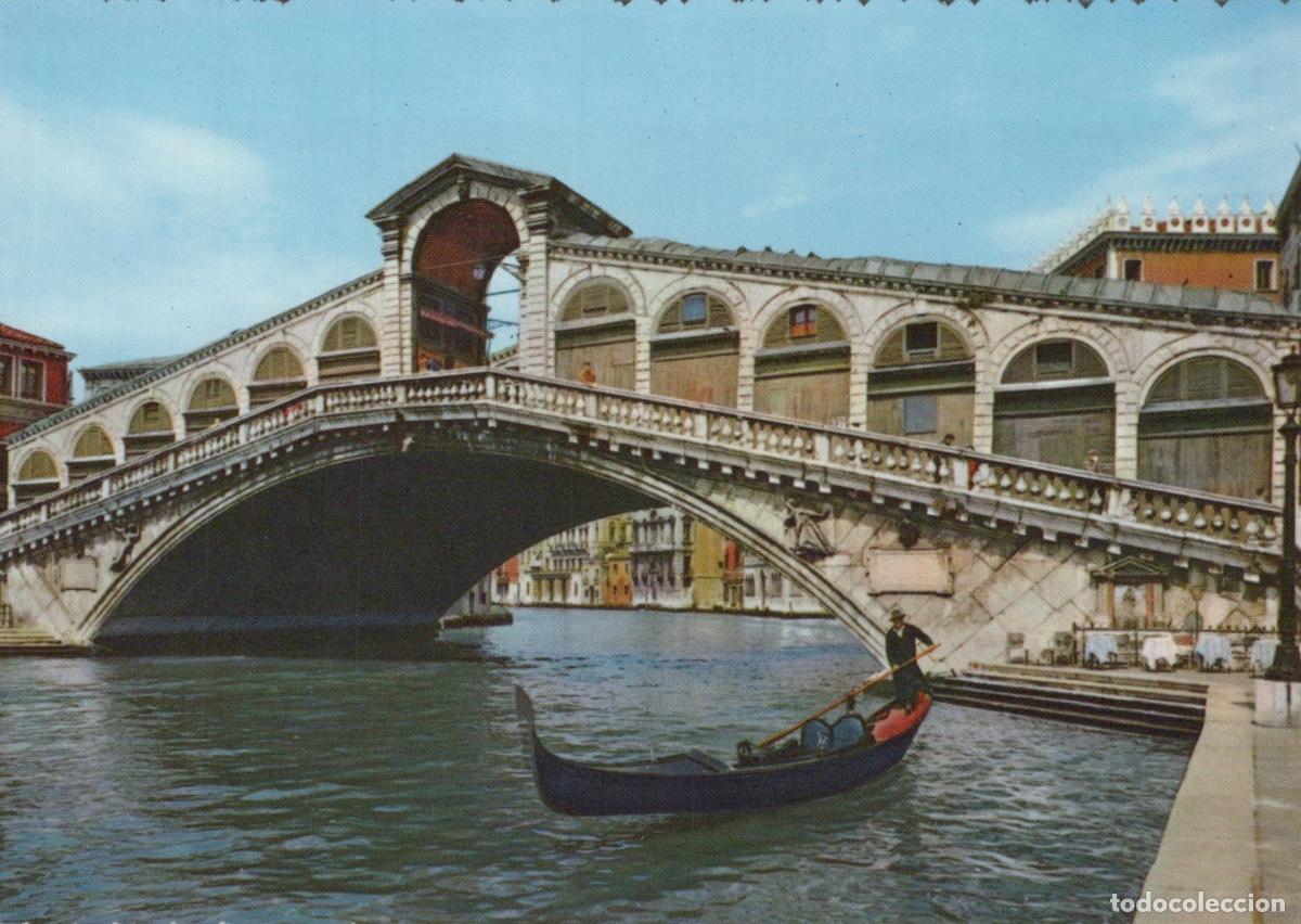 Postais: Italy Venice Rialto Bridge Grand Canal Gondola Real Photo Unposted *YAP520