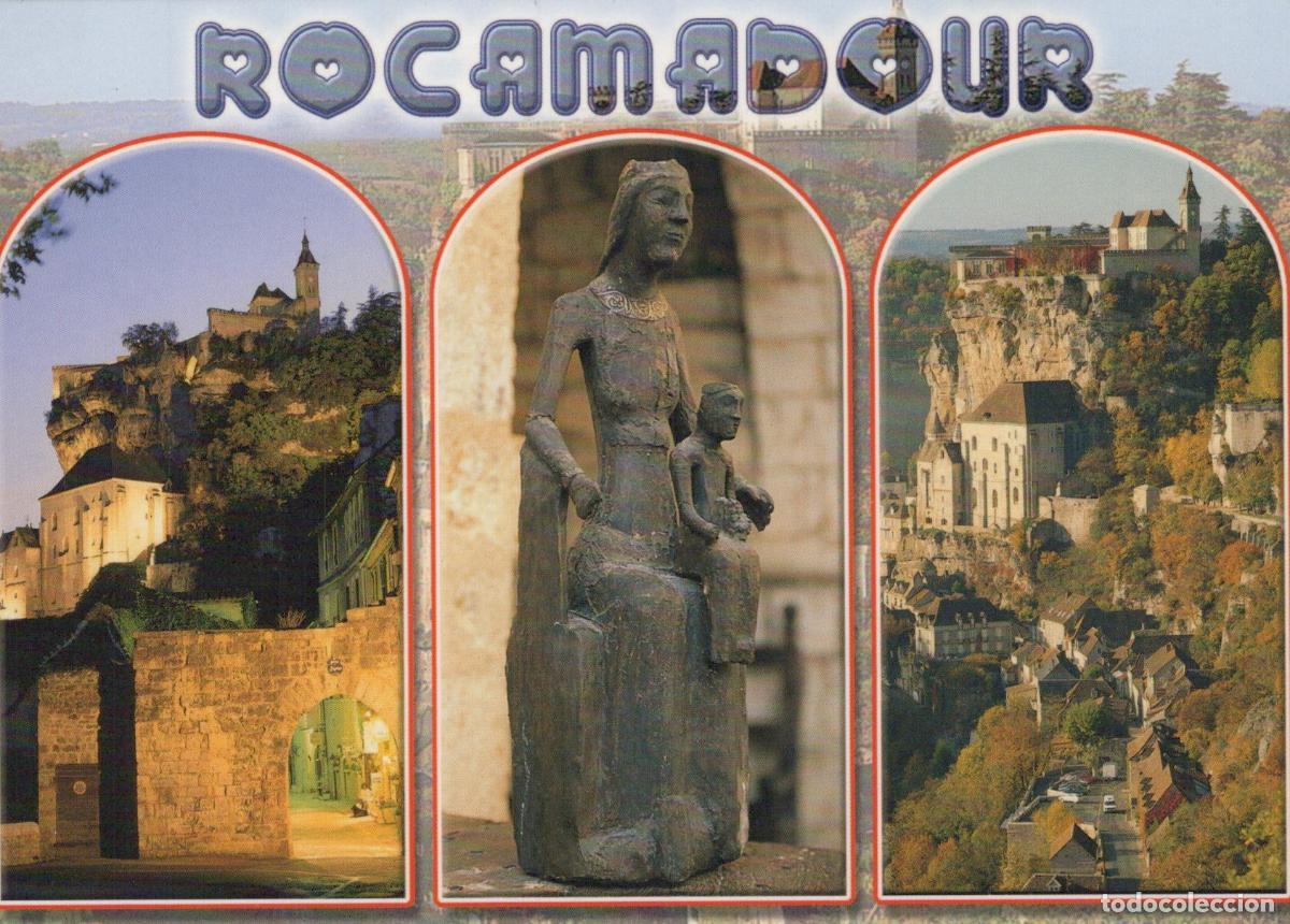 Postais: France Rocamadour Medieval Village Cliffside Buildings Statue Unposted *YAP548