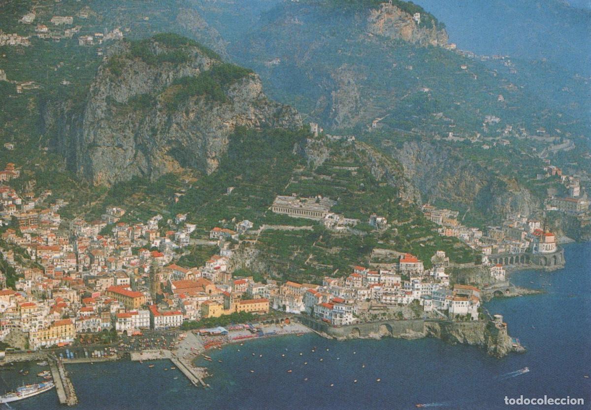 Postais: Italy Amalfi Coastal Town Aerial View With Mountains and Mediterranean *YAP318
