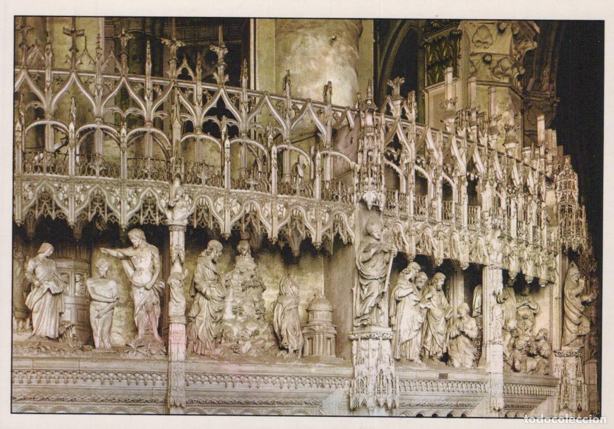Postais: France Chartres Cathedral Choir Screen Baptism Temptation Unposted *YAP583