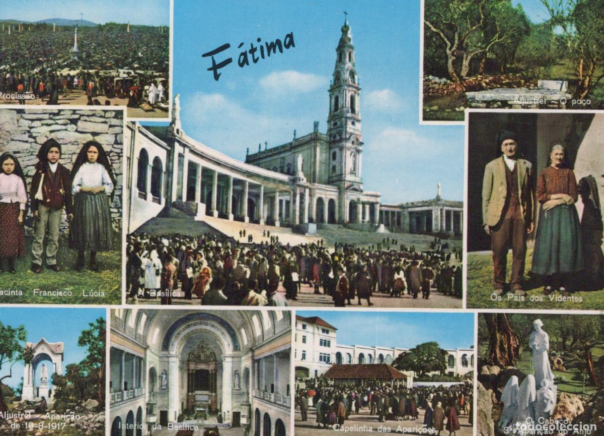 Postales: Portugal F&aacute;tima Basilica Chapel and Pilgrims Multi View Unposted *YAP600