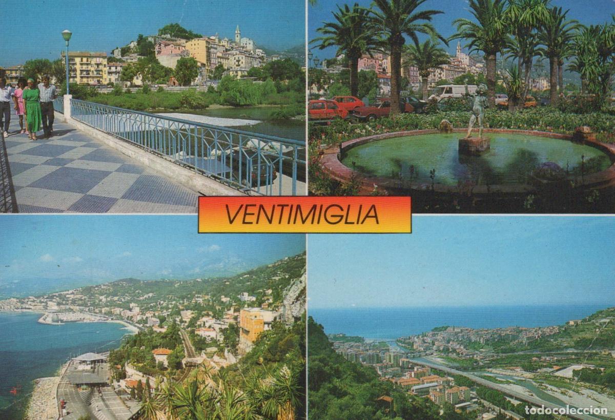 Postkarten: Italy Ventimiglia Multi View Cityscape Coastal Landscape Fountain *YAP610