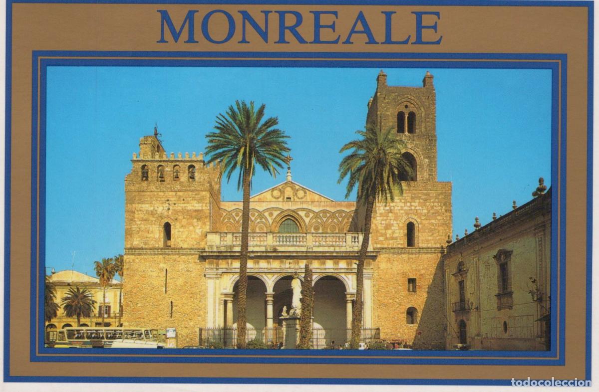 Postkarten: Italy Monreale Cathedral Palermo Sicily Architecture Palm Trees *YAP351